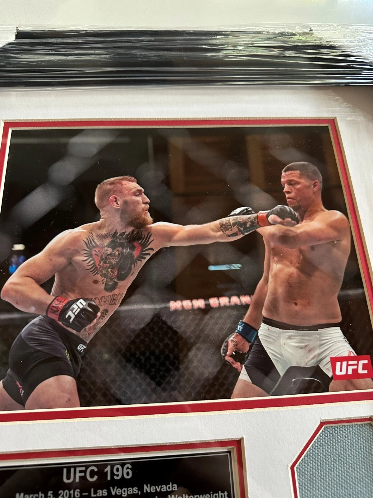 UFC 196 Fight Used Octagon Framed Collage | McGregor vs. Diaz