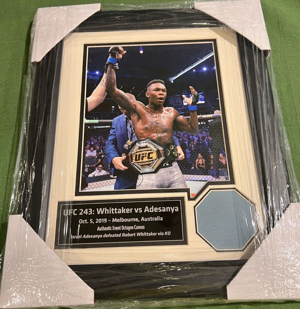 UFC 243 Fight Used Octagon Framed Collage | Adesanya vs. Whittaker