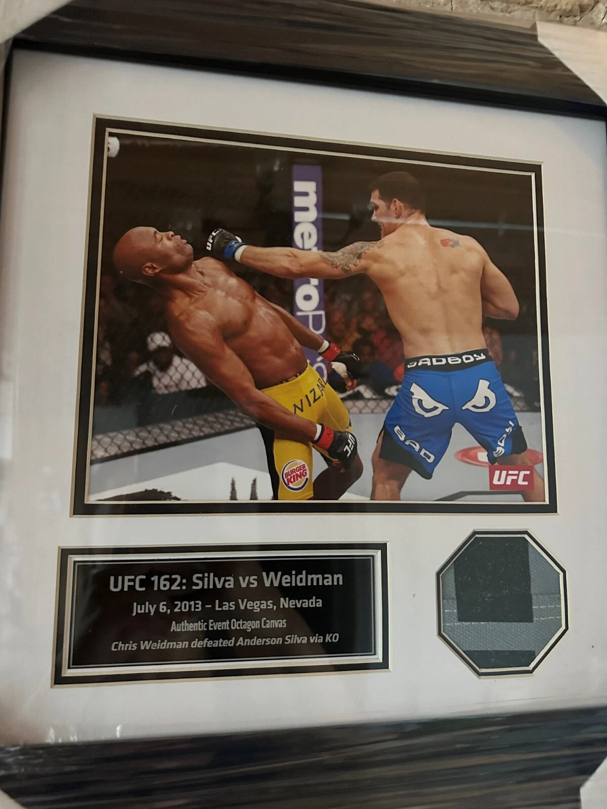 UFC 162 Fight Used Octagon Framed Collage | Silva vs. Weidman