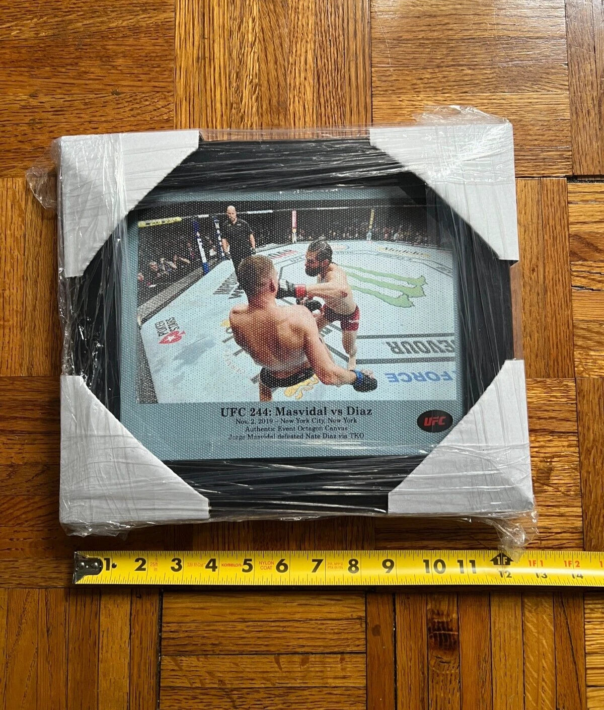 UFC 244: Jorge Masvidal vs. Nate Diaz Image Printed onto Fight Used Canvas
