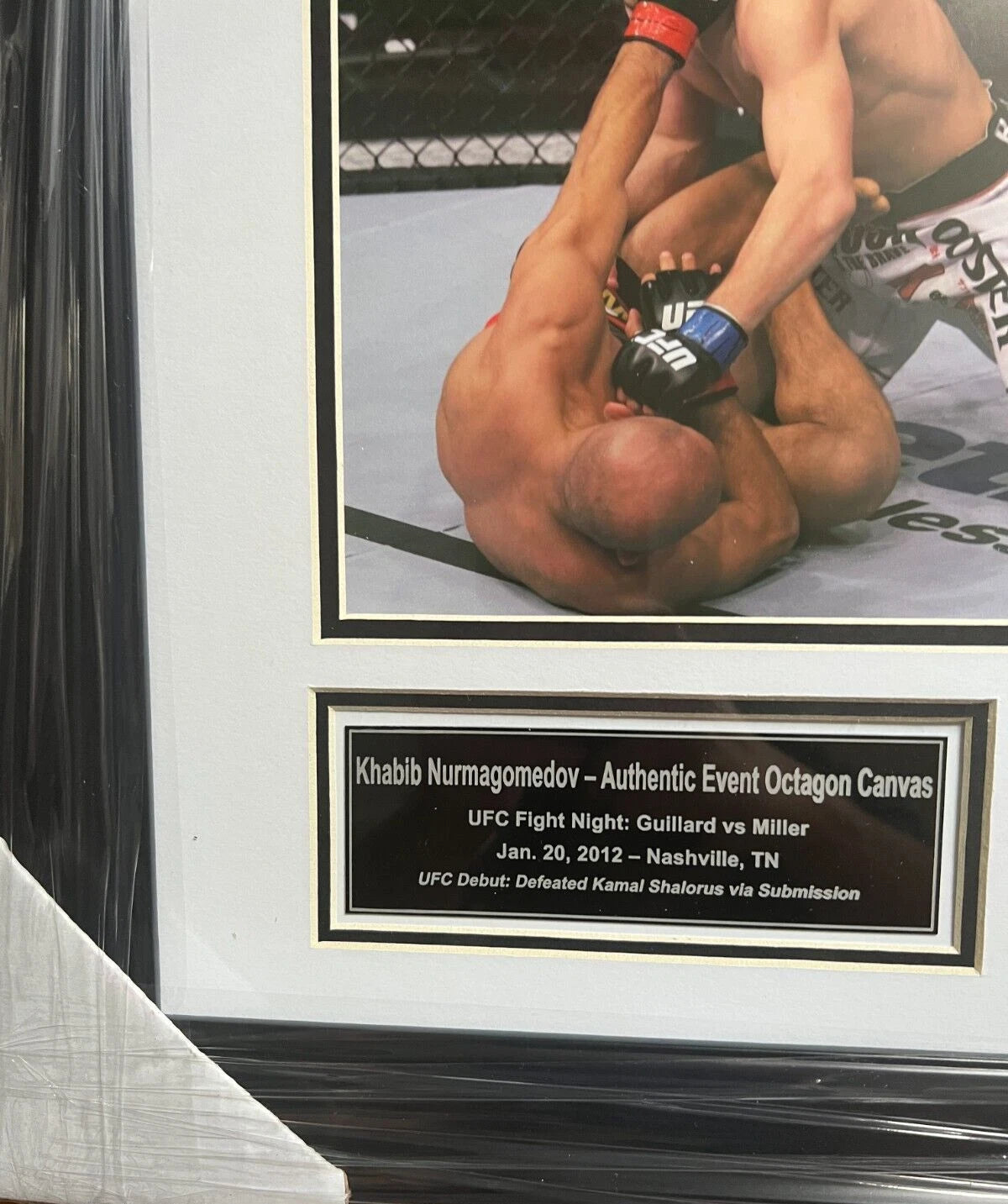Khabib Nurmagomedov UFC Debut Event Used Octagon Framed Canvas