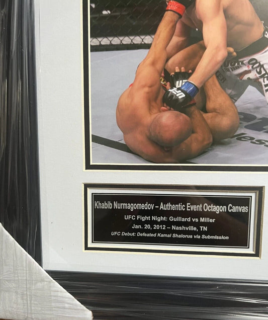 Khabib Nurmagomedov UFC Debut Event Used Octagon Framed Canvas