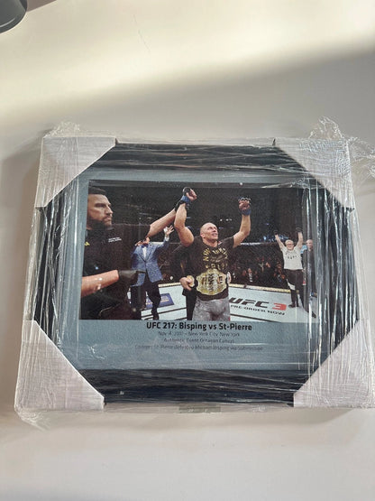 UFC 217 Fight Used Octagon Framed Collage | Bisping vs. St-Pierre