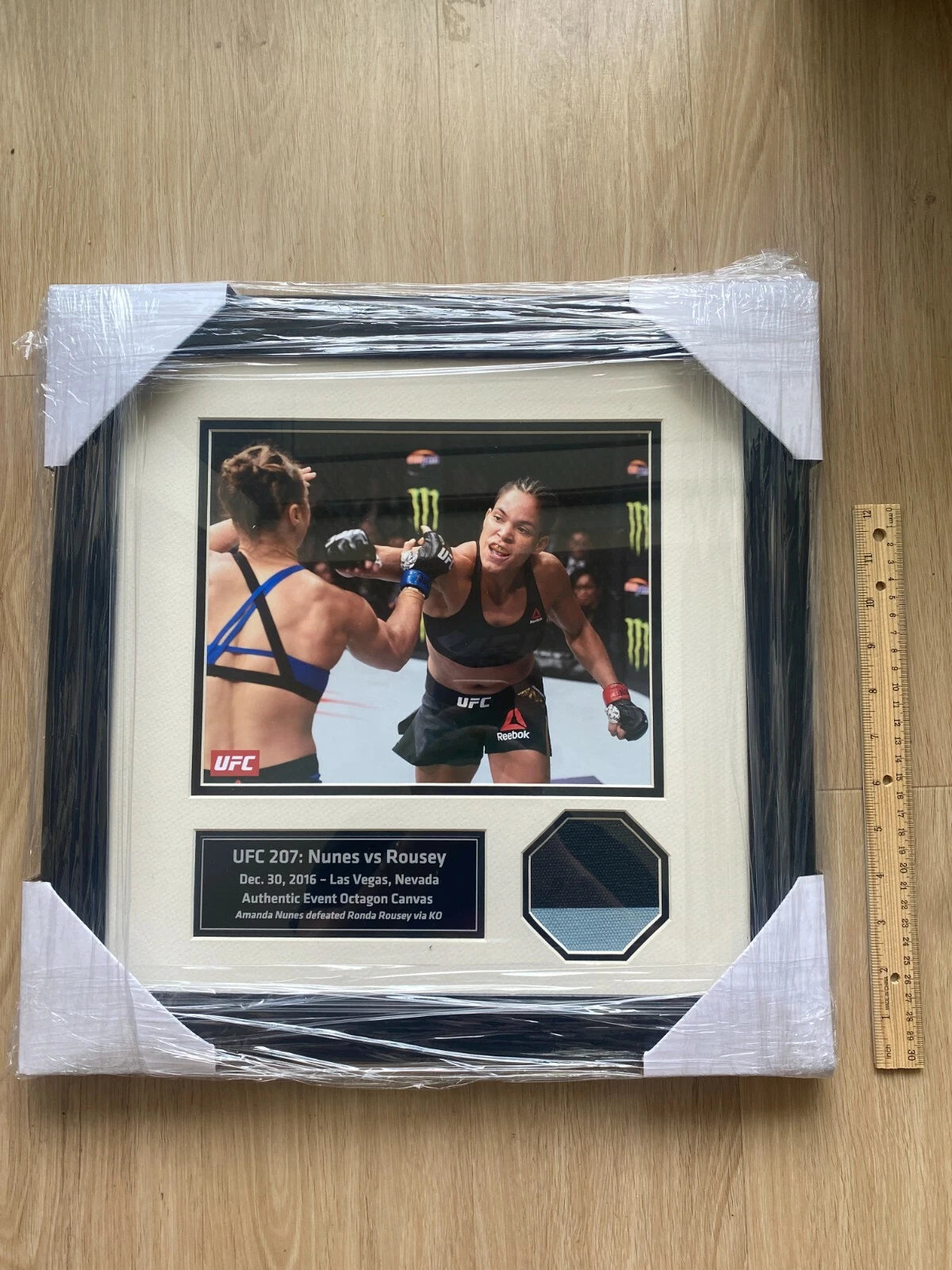 UFC 207 Event Used Octagon Framed Collage | Amanda Nunes Ronda Rousey