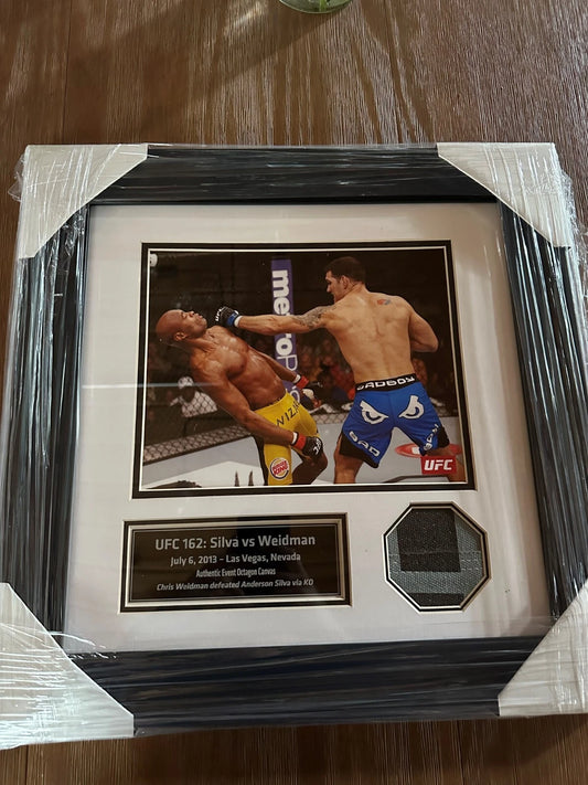 UFC 162 Fight Used Octagon Framed Collage | Silva vs. Weidman