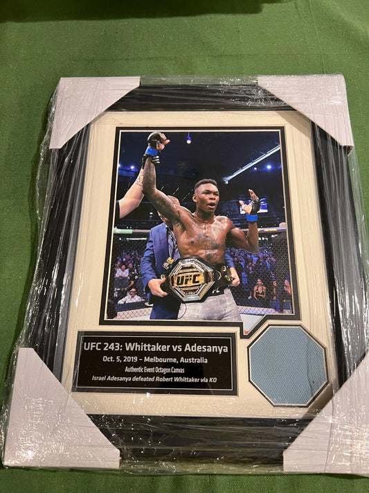 UFC 243 Fight Used Octagon Framed Collage | Adesanya vs. Whittaker
