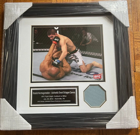 Khabib Nurmagomedov UFC Debut Event Used Octagon Framed Canvas
