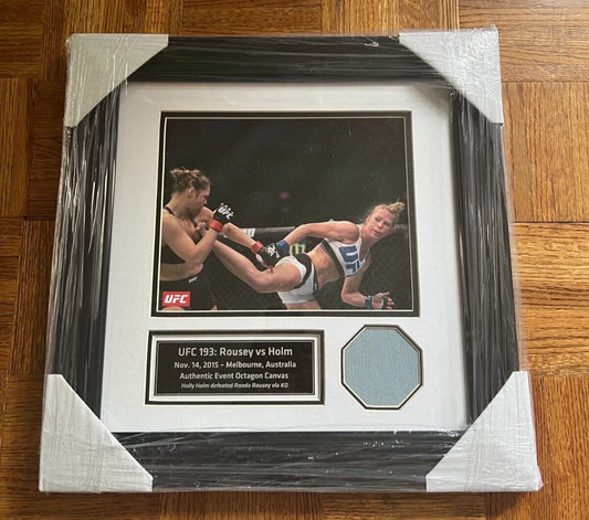 Ronda Rousey vs. Holly Holm UFC 193 Fight Used Octagon Framed Canvas