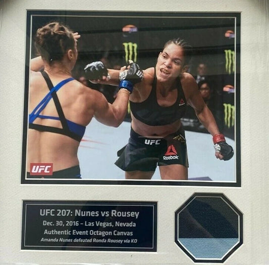 UFC 207 Event Used Octagon Framed Collage | Amanda Nunes Ronda Rousey
