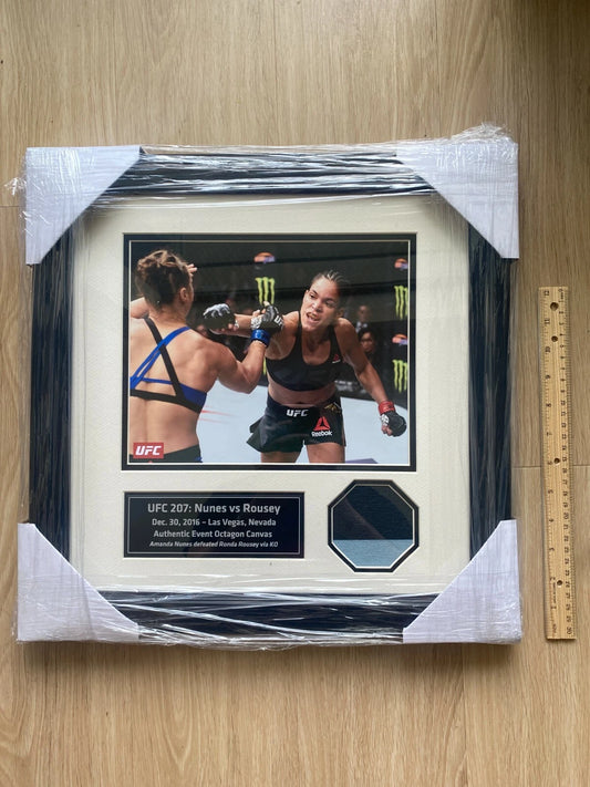 UFC 207 Event Used Octagon Framed Collage | Amanda Nunes Ronda Rousey